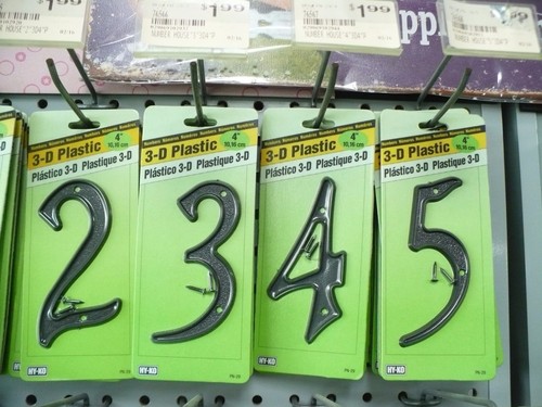 House Numbers 3-D Weather-Resistant Plastic 4" with Mounting Screws Included. - Picture 3 of 5