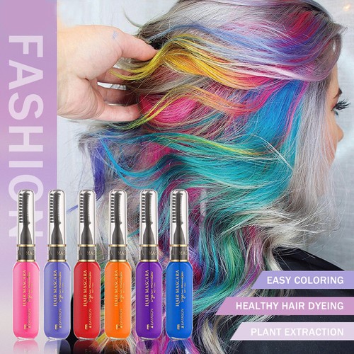 Temporary Color Hair Dye Mascara Hair Chalk Washable Dye DIY Mascara 2IN1 ; - Picture 1 of 25