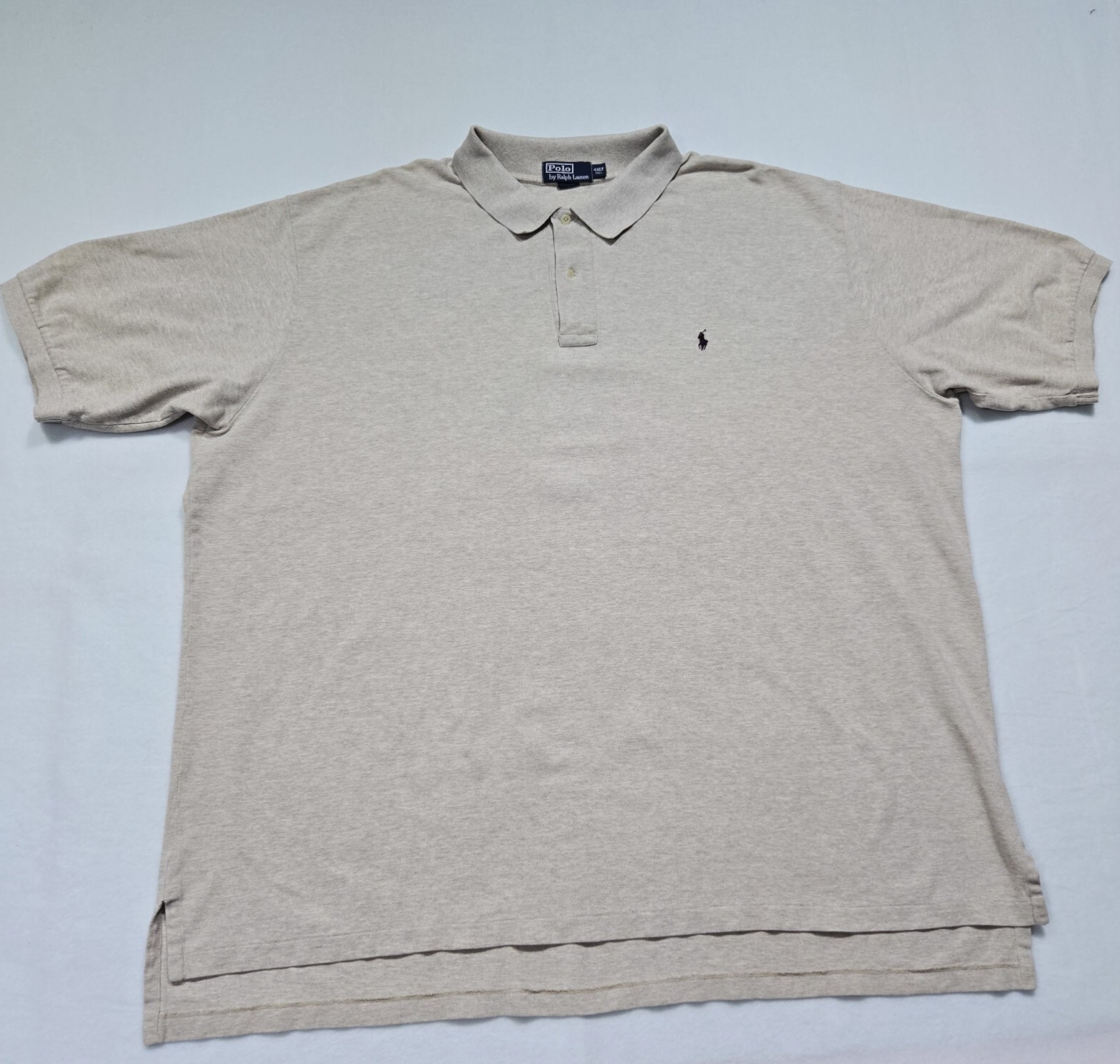 Polo Ralph Lauren Polo Shirt Uomo 4XLT Beige Golf Pony Logo Cotone Classico