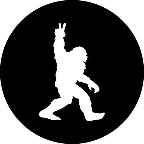 Bigfoot Sasquatch Peace Out Spare Tire Cover ANY Size, ANY Vehicle, Trailer RV