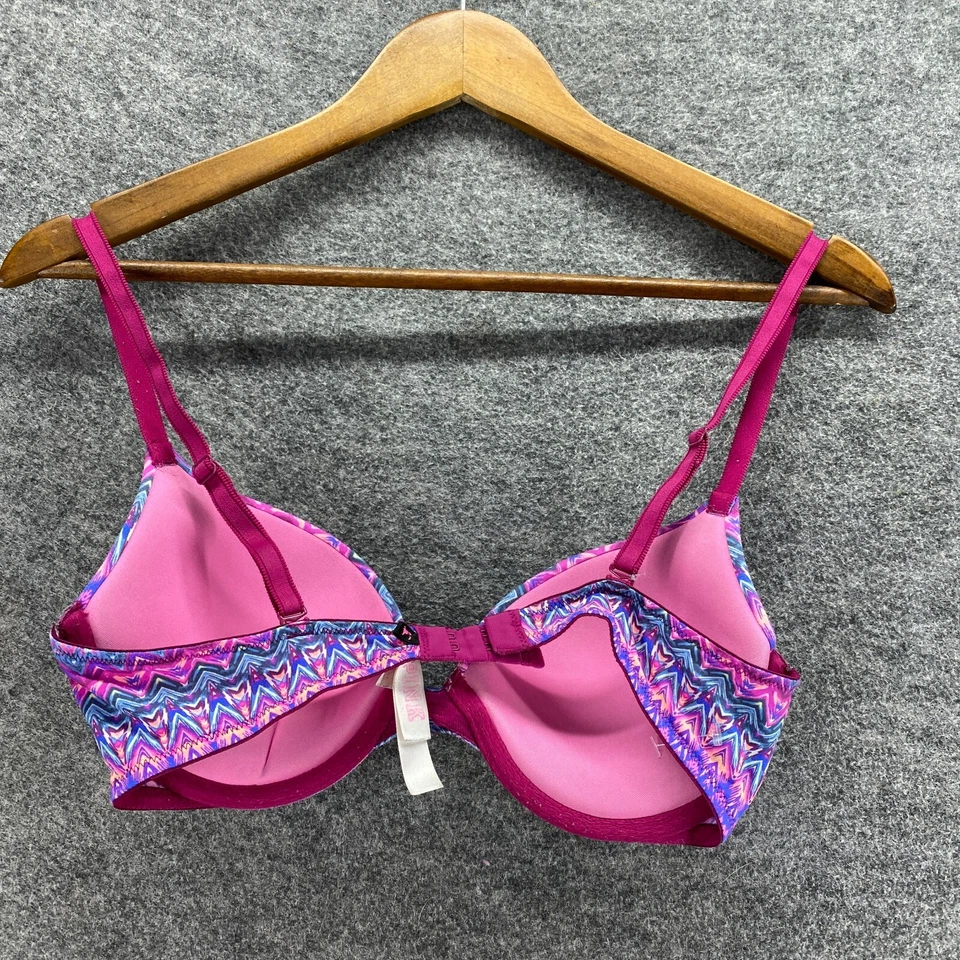 Sujetador Bralette Victoria's Secret Mujer 34C Púrpura Rayas Con Aros Opaco PushUp Foto 2 de 4
