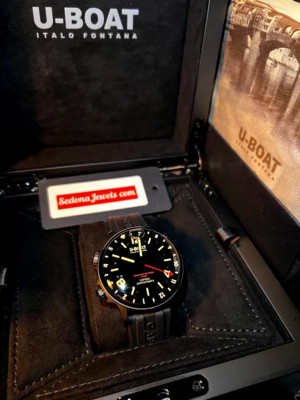 $2770 MSRP U-Boat Capsoil Doppiotempo DLC Quartz Stainless Steel 45mm 8770 NICE!