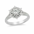 Enchanted Disney Elsa 1.80CT Simulated Snowflake Engagement Ring 14K Gold Plated