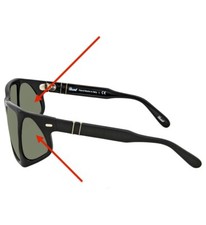 Persol 0009 95/31 24/31 Sunglasses Replacement Side Lenses Green Glass NEW