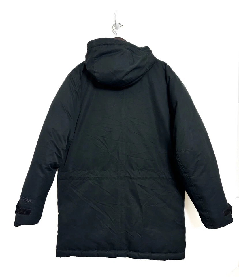 Marmot Jacket Mens Medium Black Goose Down Parka Puffer Field Thunder Bay Hood - Image 2 of 4