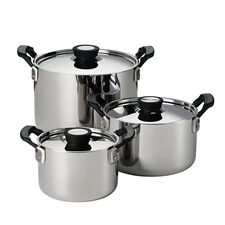 Nesting 6 Pc Stainless Steel Tri-Ply Clad Sauce Pan and Stock Pot Set, 80116/...