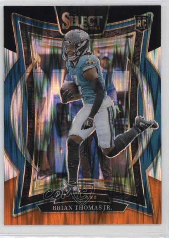 2024 Panini Select Concourse Black & Orange Shock Prizm Brian Thomas Jr #91 1td0