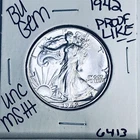1942 BU GEM LIBERTY WALKING SILVER HALF UNC MS+++ U.S. MINT RARE COIN 6413