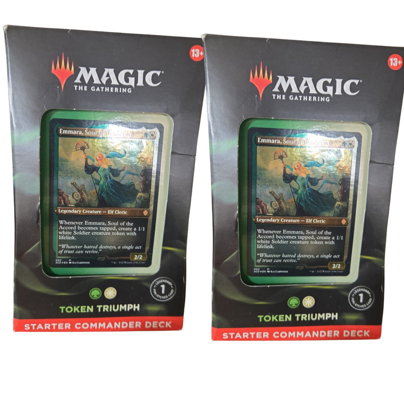 2 Pack Magic The Gathering Starter Commander Deck Token Triumph Emmara New