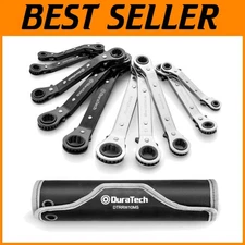 Versatile 10-Piece Reversible Ratcheting Wrench Set with Rust-Resistant Finish
