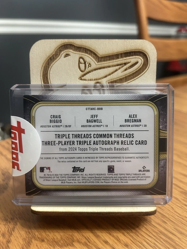 2024 Topps Triple Threads Astros Triple Auto ⚾️ /9 ⚾️Bagwell, Biggio, Bregman🔥 Foto 2 de 2