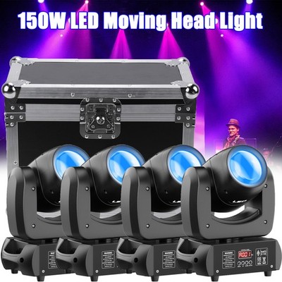 150W LED Beam Moving Head 18 Prism 8 Gobo Stage Light DMX DJ Spot Party w/Case