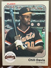 1983 Fleer #257 Chili Davis – San Francisco Giants – Rookie Year Card. rookie card picture