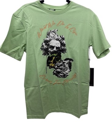 Genuine Shirt Men Small Mint Green Gladiator Movie Quote Skull Graphic Tee