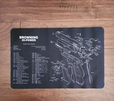 Browning HI-POWER Pistol 11” x 17” Gun Cleaning Mat Mouse Pad Desk Mat