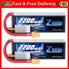 2x Zeee 11.1V 120C 3S Li Po Battery 2200mAh XT60 for RC Airplane FPV Drone Quad