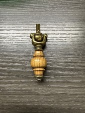 1 Vintage KBC Brass/Oak Teardrop Cabinet/Drawer Handle Swing Pulls (184)