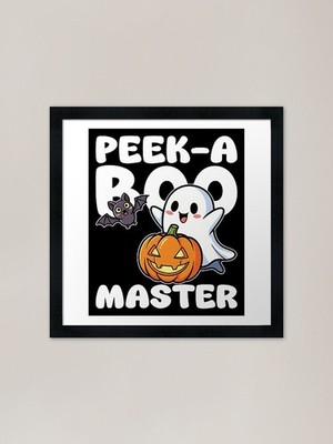 PEEK-A-BOO MASTER - GHOST HALLOWEEN Gerahmtes Wandbild Poster Leinwanddruck Bild
