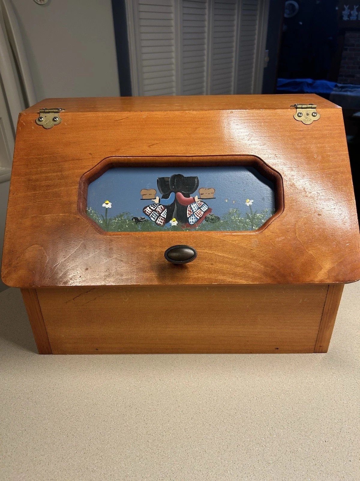 Vtg Retro MCM Country Farmhouse Wooden Kitchen Counter Large Bread Storage Box
Opens in a new window