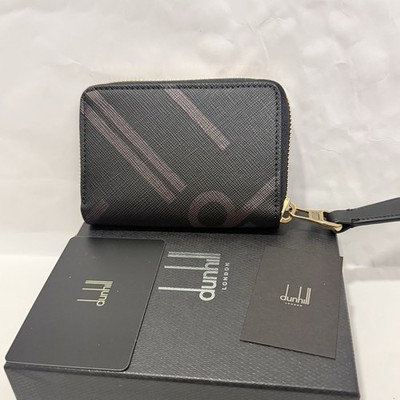 小物 dunhill Leather Card Case Black d-logo NWT Dunhill Logo Leather Zipper Card Wallet Black Brown | eBay
