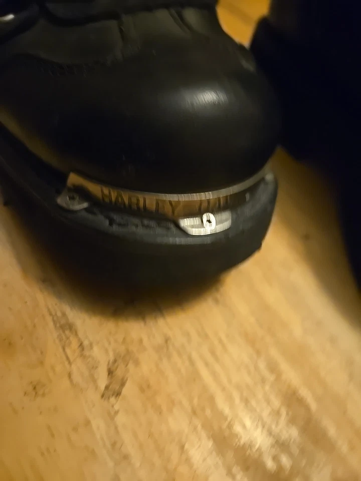 Mujer Harley-Davidson Cuero Negro Zak Encaje/Cremallera Logo Lateral Wm 9.5 Foto 4 de 4