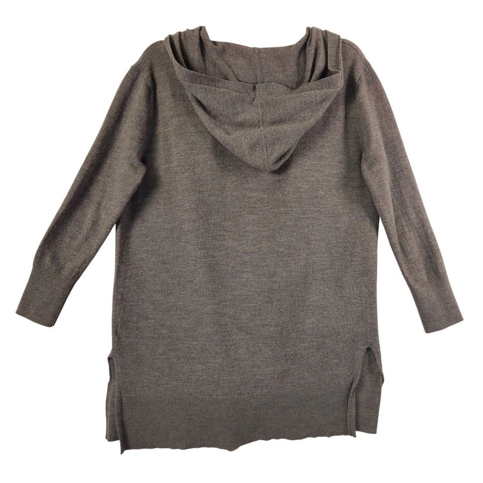 Cárdigan con Capucha RACHEL Rachel Roy Mujer M Marrón Lana Merino Extra Fina Usado en Excelente Condición Foto 3 de 4