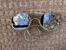 Vintage Safety Glasses Goggles Leather Side Shield Steampunk Motorcycle Welding