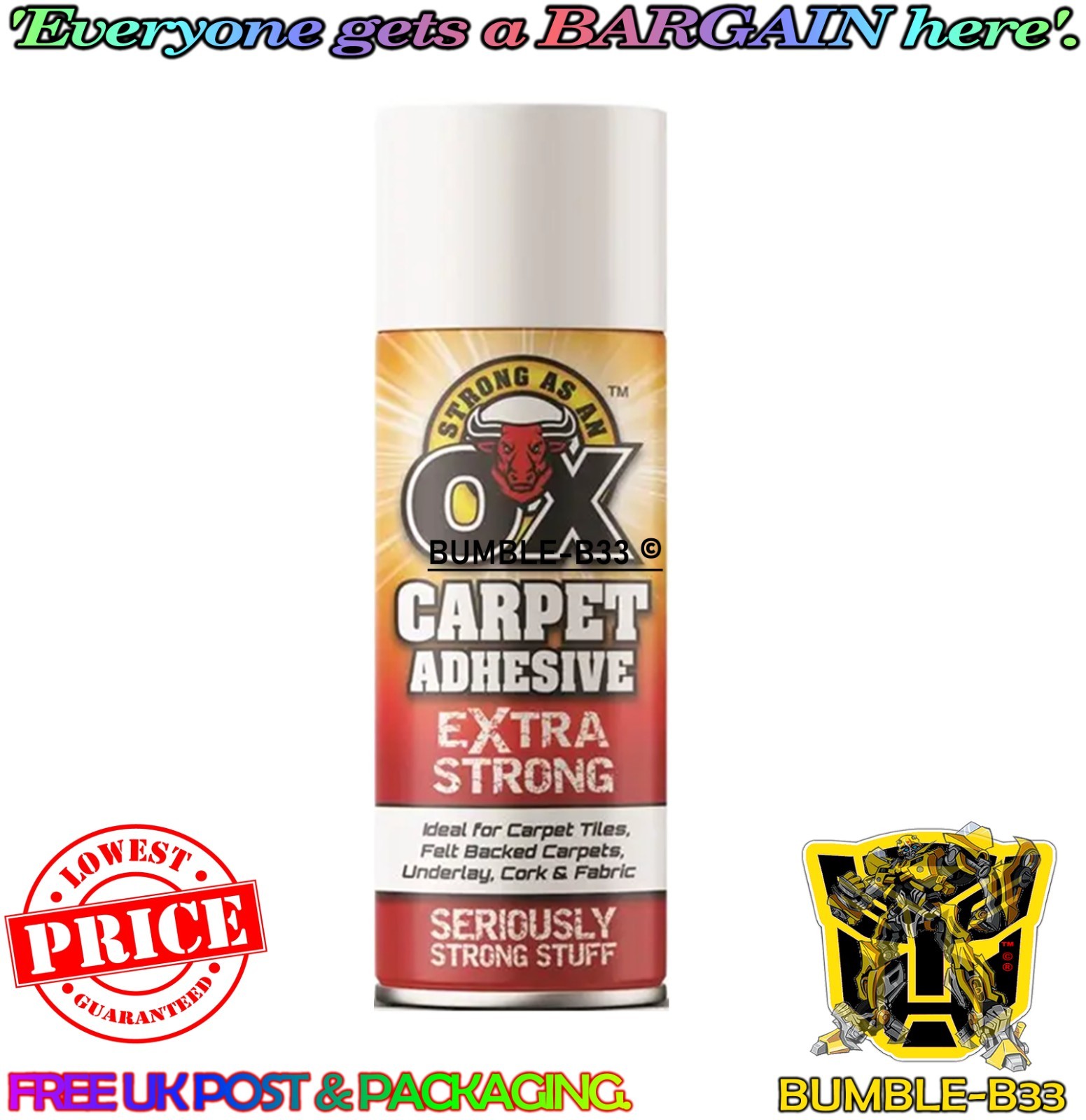 6 x Strong As an Ox Carpet Adhesive Spray | Multi-Purpose 500ml - Image 5