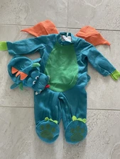 Incharacter Dragon Toddler Child Halloween Costume Teal, Green And Orange Color 