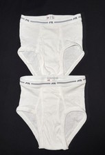 2 VTG Fruit of the Loom BOYS Briefs 10 YRS White 100 Cotton - NEW
