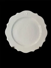 Anthropologie Plate Appetizer Bread & Butter 6.75” Ville Fleur All White Ceramic