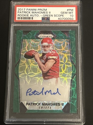 2017 Panini Prizm - Patrick Mahomes II Green Scope Prizm /99 Auto (RC)