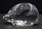 Vintage STEUBEN Art Glass BOAR PIG #5578 Hand Cooler MCM PAPERWEIGHT / Ltd Ed