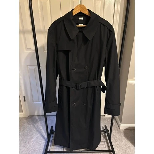 VTG 1993 Military Men’s DSCP All Weather Trench Coat Black 46XL W LINER Complete - product listing photo