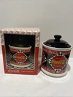 Vintage Coca-Cola Diner Style Checkerboard Large Cannister Cookie Jar With Box