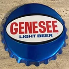 Vintage Genesee Light Beer Plastic Sign (Red, White & Blue) 18” Rochester, NY