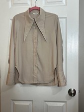 CÉLINE Beige Architectural Blouse 36 Made In...