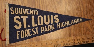 Forest Park Highlands Amusement Park St. Louis MO. Vintage Pennant.