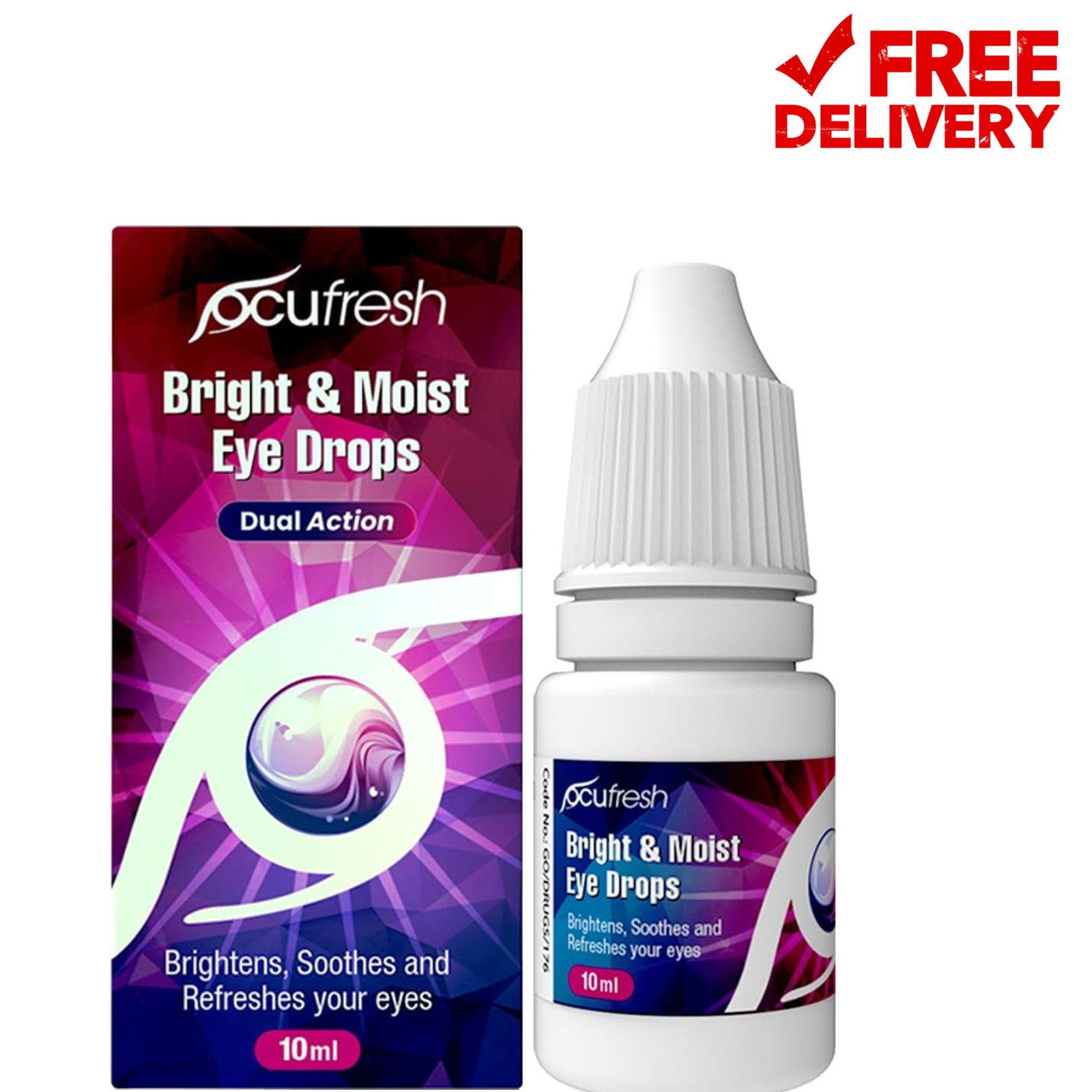 Bright & Moist Eye Drops | for Dazzling White Eyes | Whitens red Eyes.