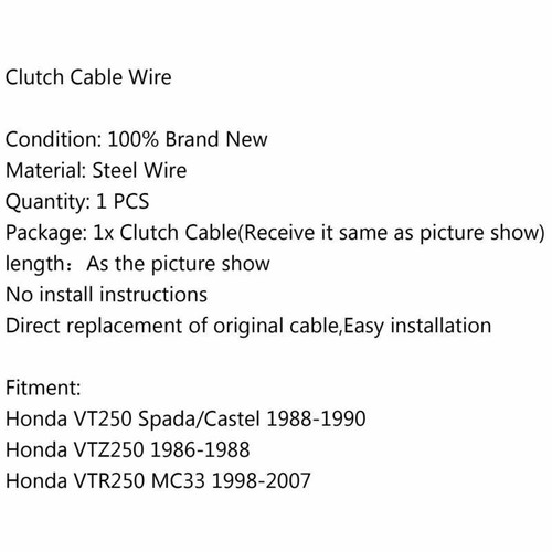 Cable de embrague compatible con Honda VT250 Spada/Castel 88-90 VTZ250 86-88 VTR250 MC33 98-07 - Imagen 5 de 5
