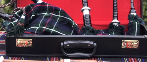 Schottische Hochland volle Größe Dudelsack schwarz silber mit Lehrmeister Buch / - Bild 7 von 7