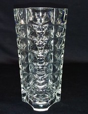 Dekorative Glas Vase, Pressglas 70er Vase, Blockvase France, Glasvase Y 211