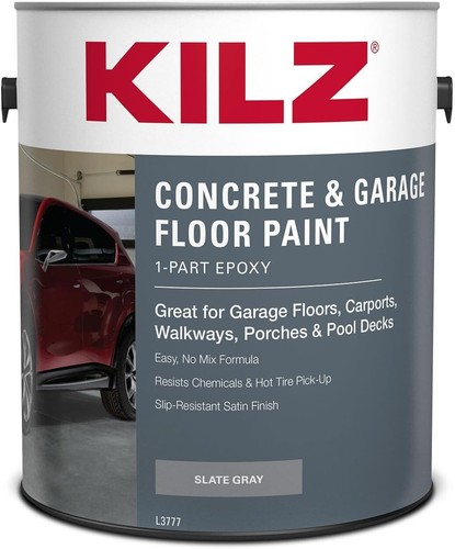 Water-Based Slate Gray Epoxy Floor Paint - Covers 300-500 Sq. Ft., 1 Gallon - Picture 9 of 9