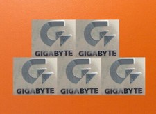 5 pcs Sticker for Gigabyte Skylake Silver Chrome Color Logo Decal 30mm x 28mm
