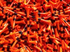  100 3 1/4" Pride Evolution Professional Tee System PTS Orange & Black Golf Tees