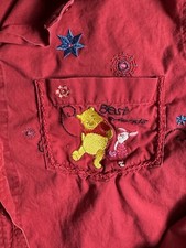 Disney Winnie the Pooh Vintage Embroidered Long Sleeve Button Up Shirt Sz M Gift