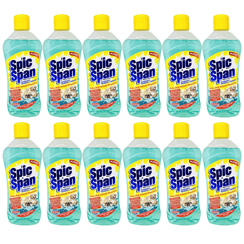 Detergente Spic & Span Pavimenti e Parquet 1L - Set 12 Bottiglie