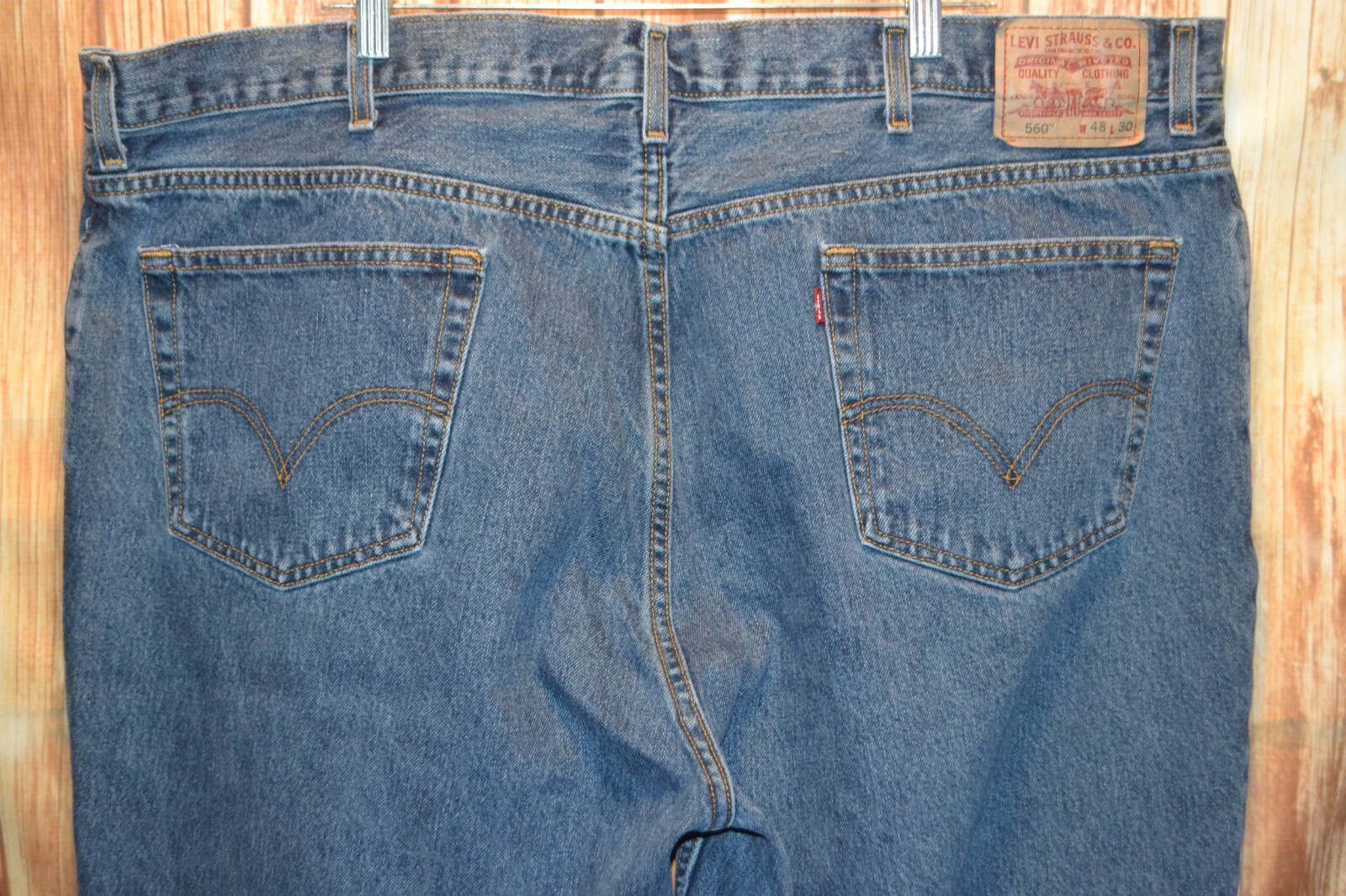Levis Men Big & Tall 560 Comfort Fit Blue Denim Jeans Size 48x30 thumbnail 7
