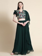 Women Ethnic Wear Flared Lehenga Choli Set Dupatta Georgette Pattern Embellished