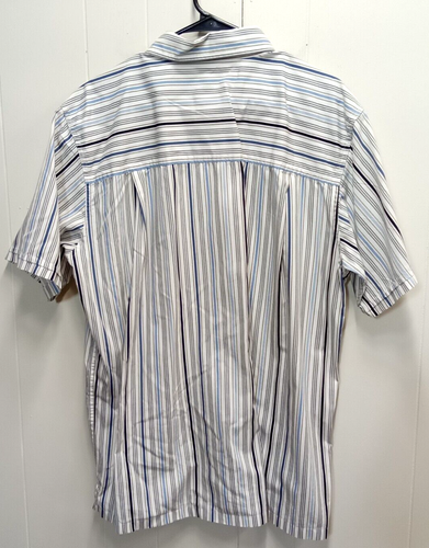 Chaps Denim Line Men's Blue/White Striped Button-Down Shirt (Size L) 100% Cotton - Picture 3 of 14